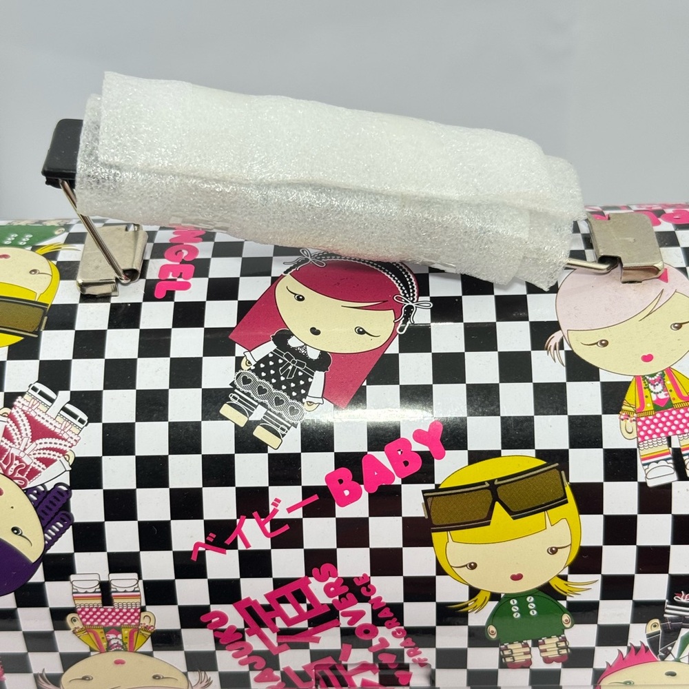 Gwen Stefani Harajuku Girls Limited Edition Checkered Lunch Box Make-up Tin New - Picture 15 of 15